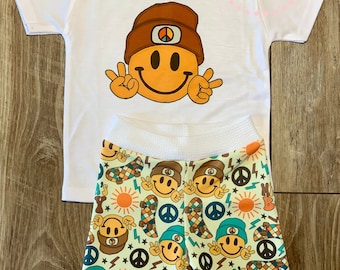 Skater Boy Retro Baby or Toddler Set / Baby or Toddler Boy Shorts / Boy Shorts Outfit