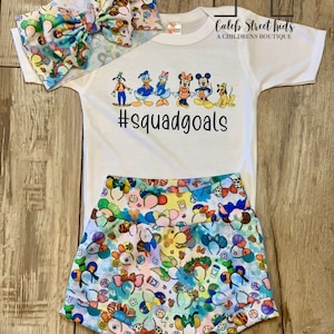 Disney Squad Goals Magic Kingdom Baby or Toddler Set / Baby Bummies Biker Shorts / Magic Outfit