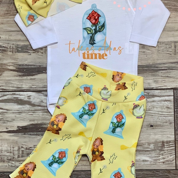 A Tale As Old As Time Beauty and the Beast Baby Bell Set / baby pants outfit / Baby bell pants / baby magic kingdom bodysuit / Magic Outfit