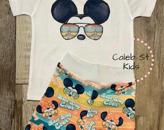 Mickey Shades Baby Boy Disney or Toddler Disney Set / Baby or Toddler Boy Shorts / Magic Outfit