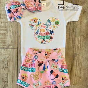 It&#39;s A Small World Magic Kingdom Baby or Toddler Set / Baby Bummies Biker Shorts / Magic Outfit
