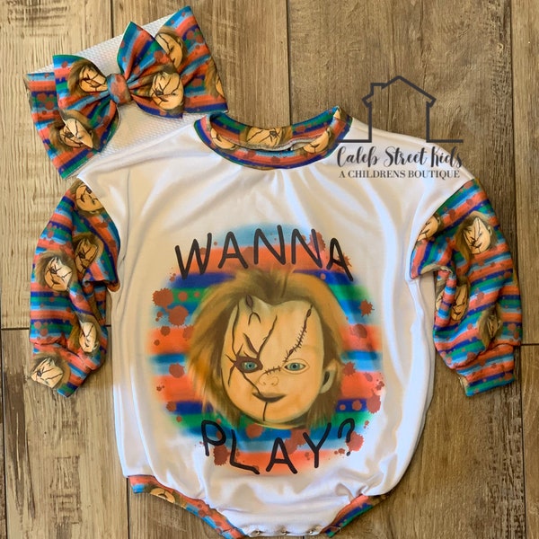 Halloween Chucky Tee Shirt Baby or Toddler Romper / Baby Romper / Toddler Romper / Fall Outfit
