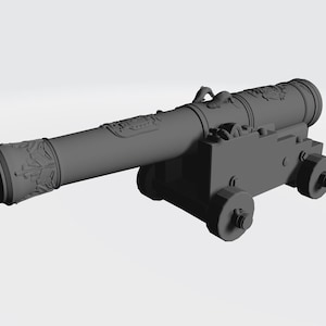 8 Heavy Naval Cannon For 28mm (1:56) Miniature Gaming and D&D