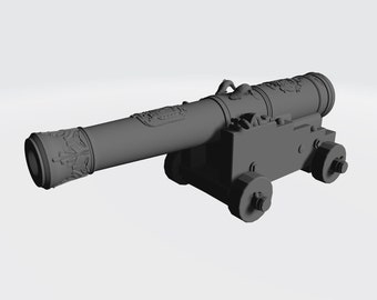 8 Heavy Naval Cannon For 28mm (1:56) Miniature Gaming and D&D