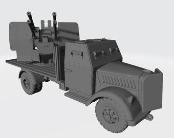 WWII German Opel Blitz 1.5t Kastenwagen SOLID 1/100 15mm 1/87 Ho 1/72