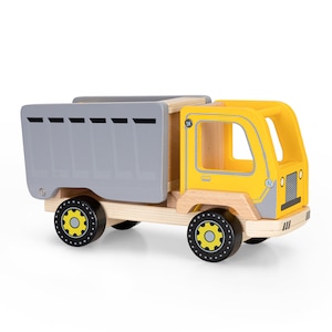 Wooden garbage truck toy, wooden dump truck toy, wooden toy for toddlers, wooden tipper truck, wooden truck for toddler, tipper truck toy