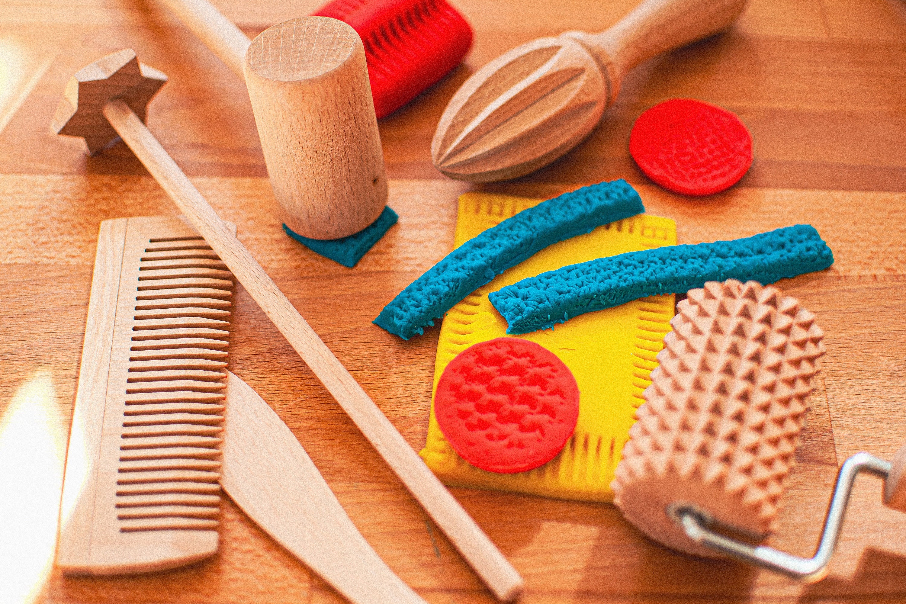 Wooden Playdough Tools, Playdough Sensory Kit, Playdough Sensory Kit,  Wooden Montessori Tray, Montessori Wooden Toys, Wooden Playdough Tools 