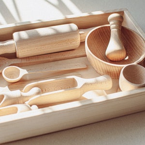 Ensemble sensoriel tout en un en bois, boîte sensorielle en bois avec 10 outils, outils sensoriels en bois, outils sensoriels en bois, kit sensoriel avec 10 outils image 7