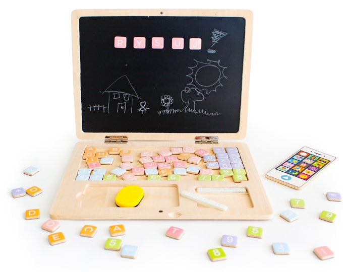 Wooden Laptop Educational Board Board for Etsy