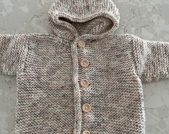 Baby tweed Aran cardigan