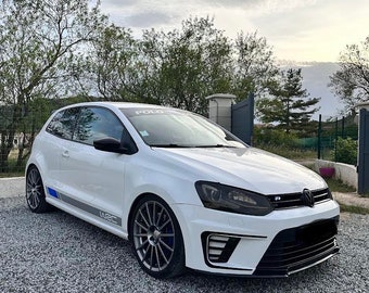 Nueva variante de lámina 3D VW Polo R WRC 2.0 6R Rally Style Juego de pegatinas para el parachoques delantero 5 piezas Gte Look negro mate