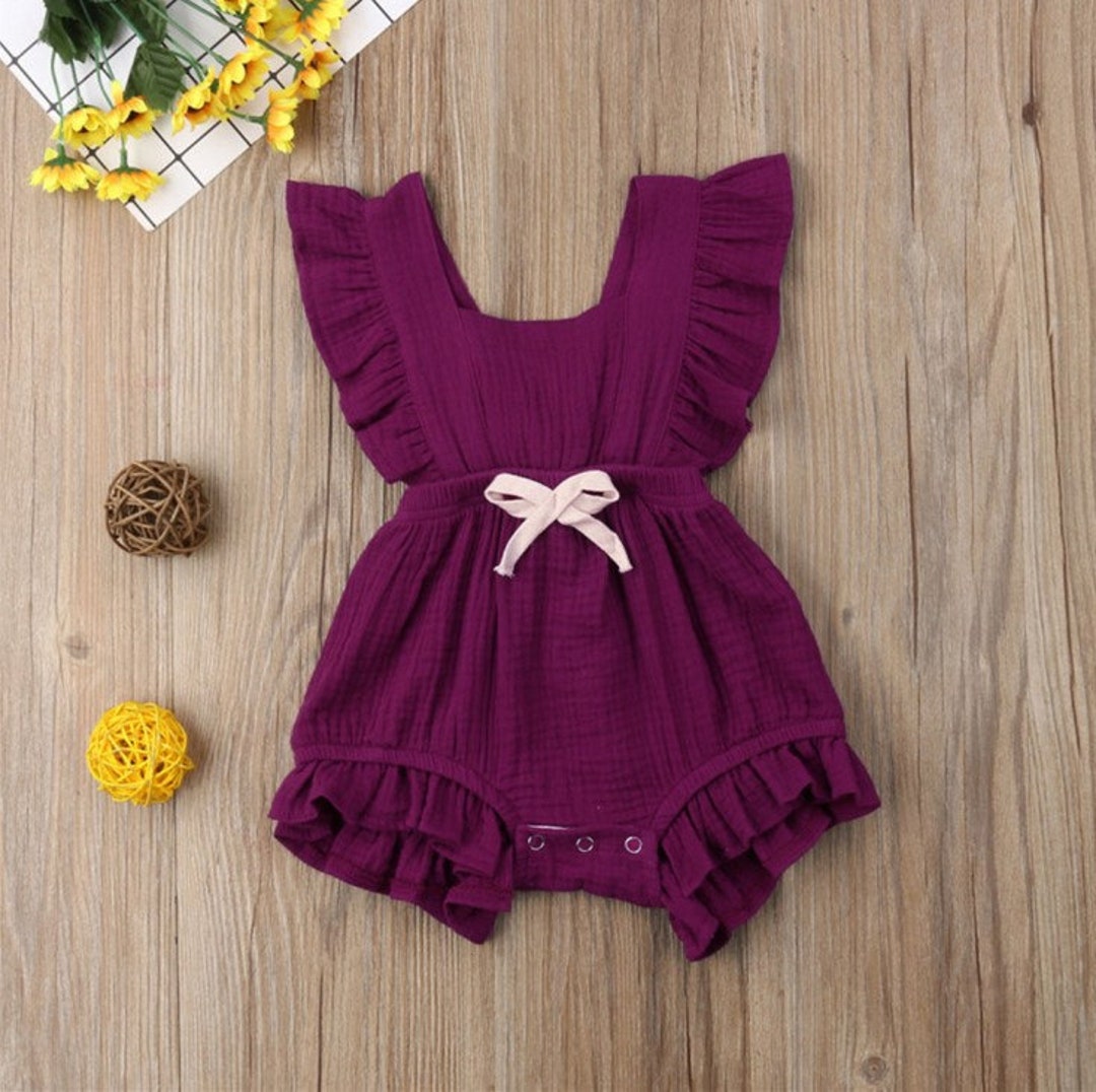Baby Girl Romper Ruffle Bottom Romper Baby Girl Ruffle Etsy