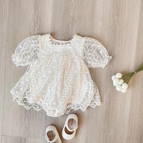 Girls Complete Baptism Outfit Lace Baptism Dress Baby Girl Etsy