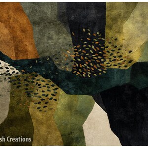 Handmade Abstract Wool Rug 9x12 Area Rug, Modern Durable Floor Decor, Soft Textured Carpet for Living Room & Bedroom image 5
