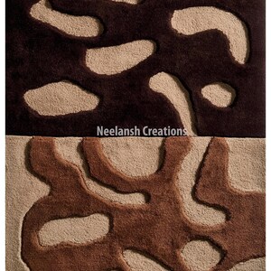 Alfombra moderna abstracta de lana de 9x12 – Decoración geométrica para el suelo imagen 6