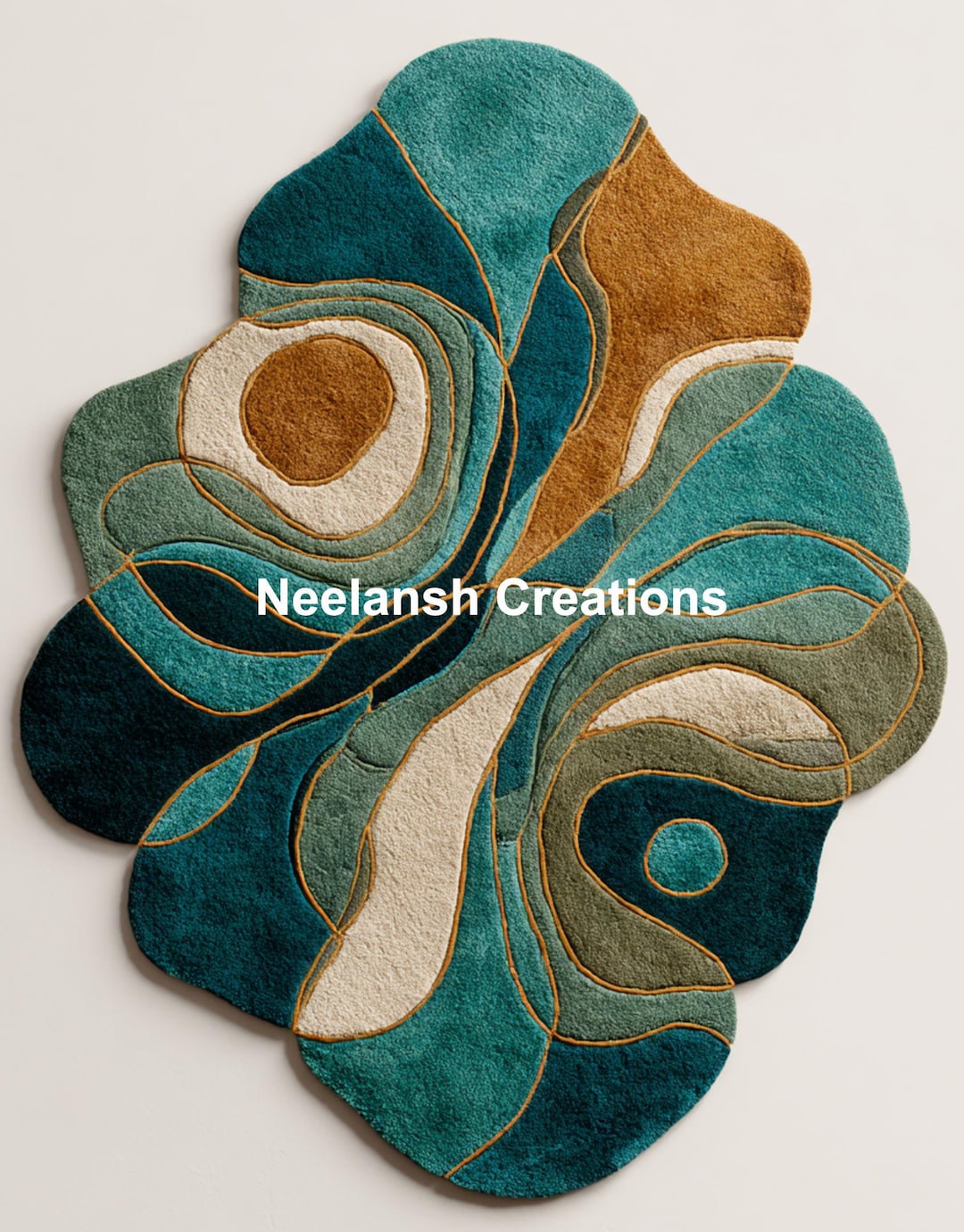 Handmade Abstract Wool Area Rug, Modern Irregular Boho Decor - Etsy