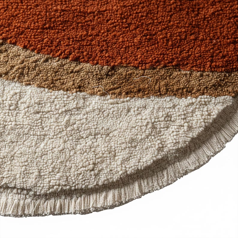 Hand Tufted Abstract Rug - Modern Nature Landscape Art - Earth Tone ...