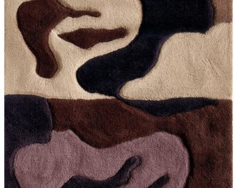 Handmade Modern Wool Area Rug 9x12 | Abstract Decor Carpet