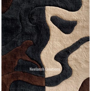 Modern abstrakt ullmatta 9x12 – Mjuk, slitstark ytmatta bild 1