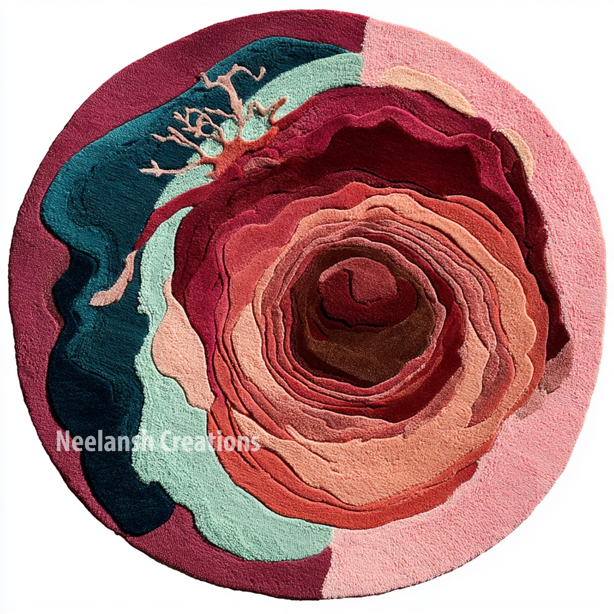 10x10 Neon Rug Handmade Wool Round Rug 10x10 - Soft Contemporary Floor Carpet - Etsy