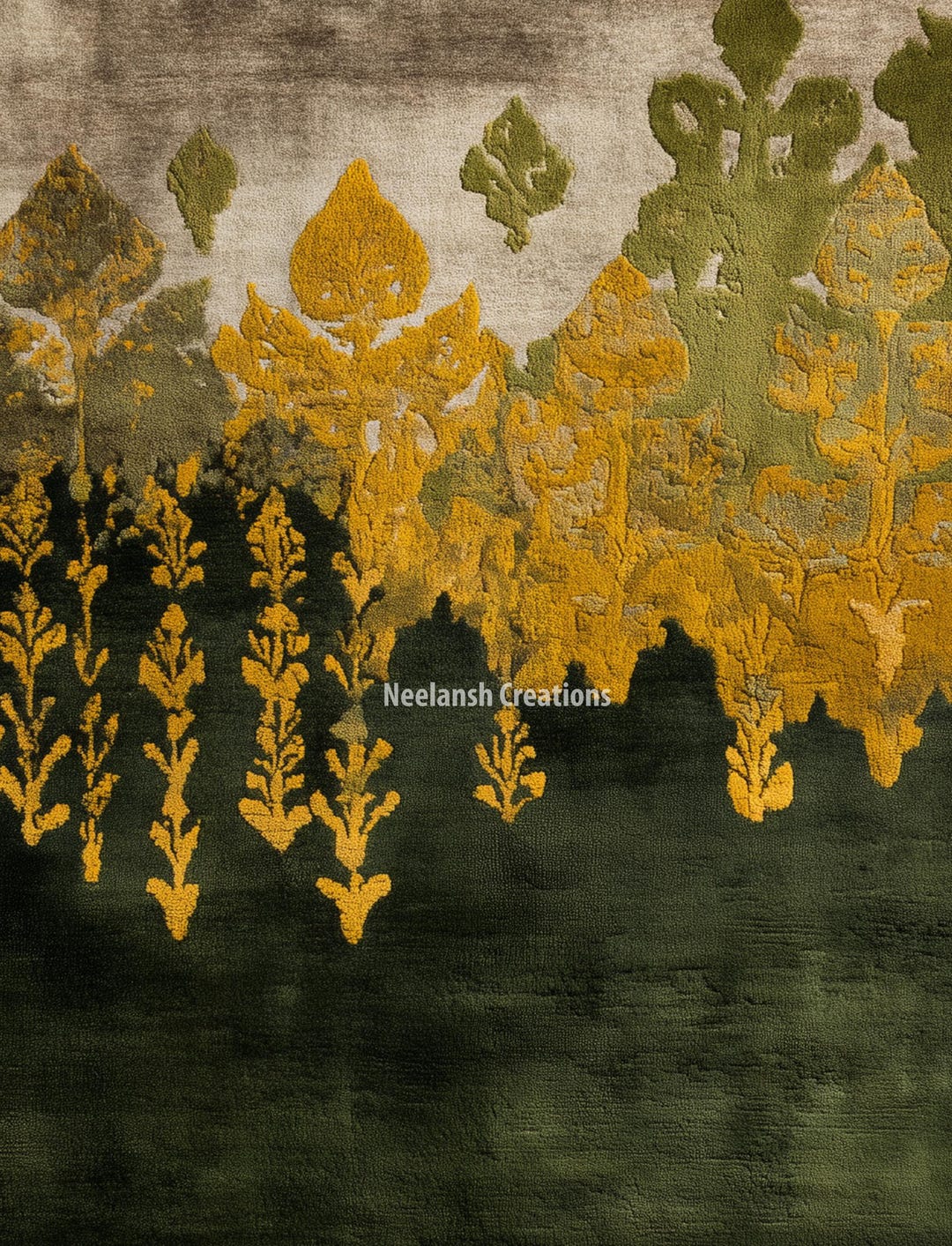 Occidental Rug Hand-knotted 9x12 Area Rug: Abstract Floral Botanical Design - Etsy