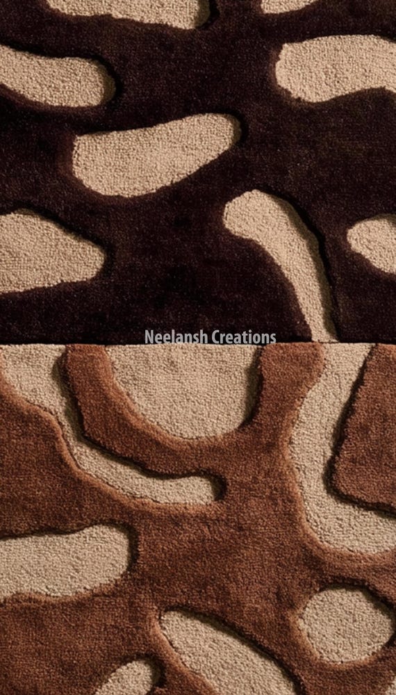 Modern Abstract Wool Rug 9x12 – Geometric Floor Decor