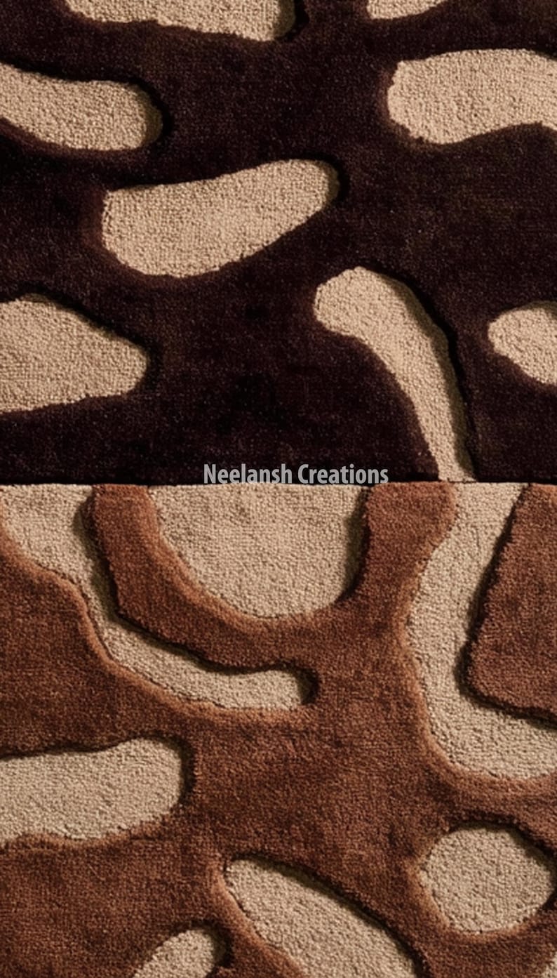 Alfombra moderna abstracta de lana de 9x12 – Decoración geométrica para el suelo imagen 1