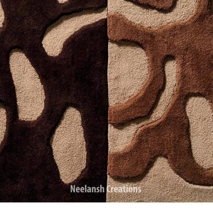 Alfombra moderna abstracta de lana de 9x12 – Decoración geométrica para el suelo imagen 3