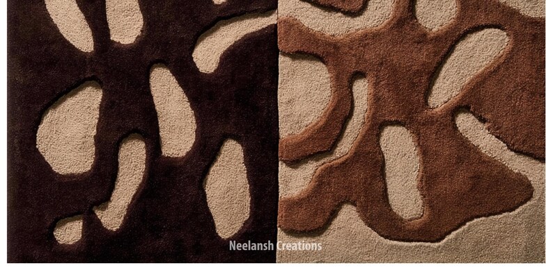 Alfombra moderna abstracta de lana de 9x12 – Decoración geométrica para el suelo imagen 3