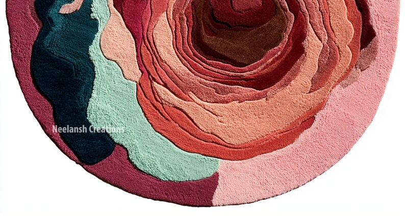 10x10 Neon Rug Handmade Wool Round Rug 10x10 - Soft Contemporary Floor Carpet - Etsy
