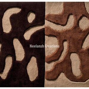 Alfombra moderna abstracta de lana de 9x12 – Decoración geométrica para el suelo imagen 4