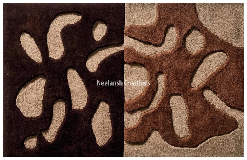 Alfombra moderna abstracta de lana de 9x12 – Decoración geométrica para el suelo imagen 4