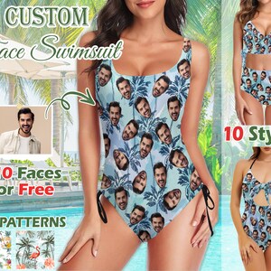 Personalized Face Swimsuit, Custom Photo Bikini, Custom Face Swimsuit For Women, Bachelorette Party Gifts, Custom Bikinis,Women Sexy Bikini