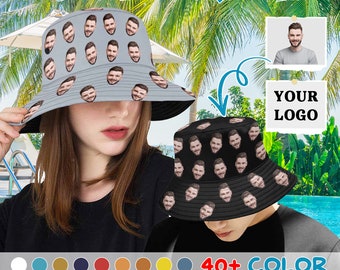Custom Unisex Multi-faceted Bucket Hats, Custom Face/Logo/Photo Bucket Hats, Custom Men/Women Bucket Hats, Custom Party Summer Hats Gifts