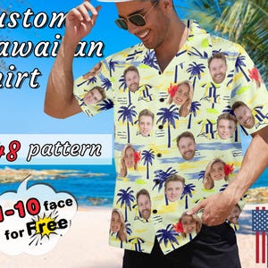 Custom Hawaiian Shirt with Face for Party,Dog Hawaiian shirt For Men,Personalized Hawaii Shirt With Logo Bachelor Party Shirt Birthday Gift