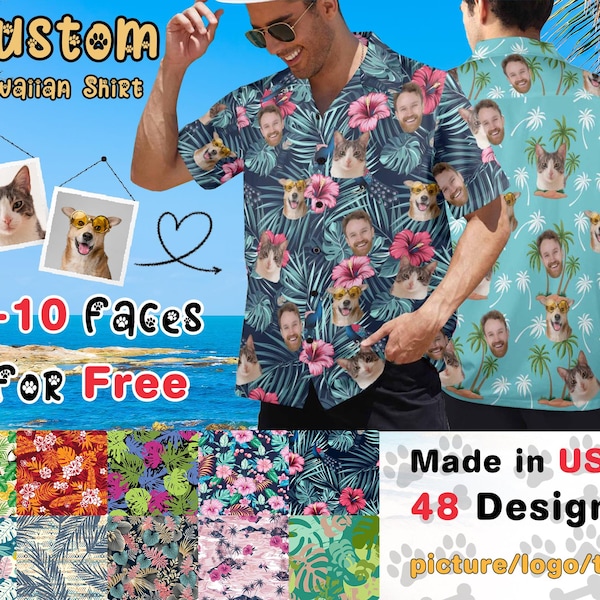 Custom Face Hawaiian Shirt, Personalized Pet & People Aloha Shirt