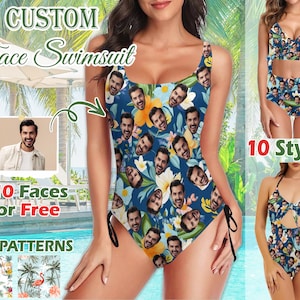 Personalized Face Swimsuits, Personalized Women&#39;s Swimsuits/Bikini Sets, Custom Bikinis, Face Swimsuits, Women&#39;s Custom One-Piece Swimsuits