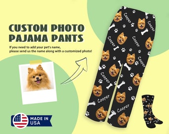 Custom Pajama Pants,Picture Pajama Pants,Photo Pajama Pants,Face Pajamas,Custom Pet Pajama,Pj Pants,Kids Photo Pajamas,Dog Face Pajamas