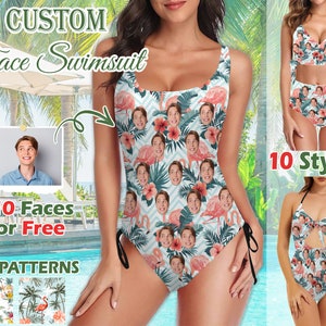 Personalized Face Swimsuits, Personalized Women Swimsuits Bikini Sets, Summer Beach Bachelorette Party Favors, Custom Bikini  Face Swimsuits