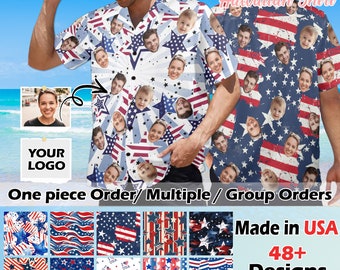 Custom Faces Hawaiian Shirt, 4th of July Independence Day Gift