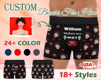 Personalized Underwear for Men Personalized Boxers Face Boxers Underwear with Photo Valentines Gift for Boyfriend Custom Boxers with Picture