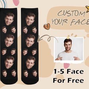 Custom Face Socks, Custom Friend Photo Socks, Face Photos On Socks, Custom Face Socks With Pictures, Bachelorette Party Gifts, Funny Socks