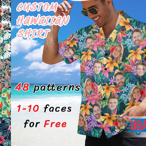 Custom Hawaiian Shirt for Men Personalized Tropical Vacation Gift for Him Custom Name Shirt Print Shirt Hawaii Resort Wear Father&#39;s Day Gift
