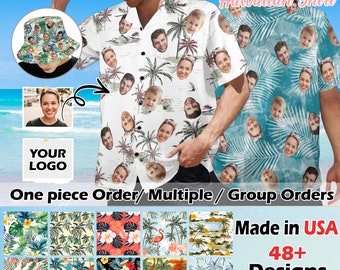Custom Face Hawaiian Shirt, Personalized Photo Shirt, Logo Shirt