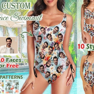 Personalized Bridal Face Swimsuit,Custom One Piece Swimsuit, Bachelorette Swimsuit, Women&#39;s Team Swimsuit, Gifts for Girlfriend ,Summer Gift
