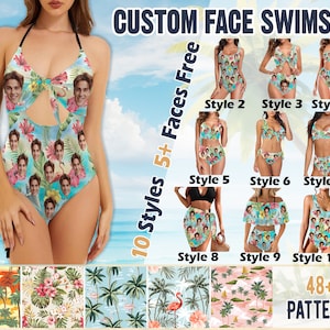 Custom Swimsuit with Face for Women,Custom Photo Bikini Set,Bachelorette Party,Custom Face Bathing Suit,Personalized Photo Bikini Top Bottom