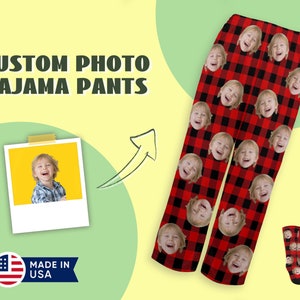 Custom Photo Pajamas,Personalized Pajama Pants,Funny Face Custom Pajamas,face pajamas,pet pajama pants,face on pants,photo pajama pants