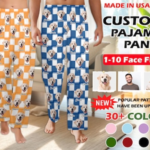 Custom Pet Pajama Pants Using Pet Photo Name Pajama Pants Photo Pants Dog Dad Dog Mom Gift Unisex Pants Pet Face Pants Pajamas for Pet Lover