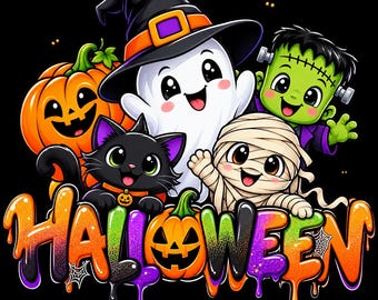 Halloween – Kids Design – Ghost, Frankenstein, Pumpkin (Digital Download)