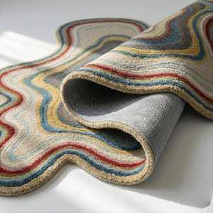 Hand Tufted Rug | Irregular Abstract Wool Living Room Carpet 8x10 ...